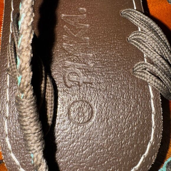 Plaka Seashell Summer Sandals for Women | Turquoise-Zebra EUC SZ 8 - Picture 2 of 6